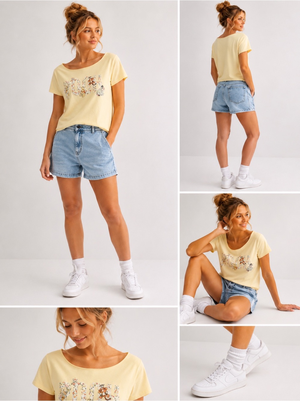 New Winnie the Pooh off shoulder Graphic Tee